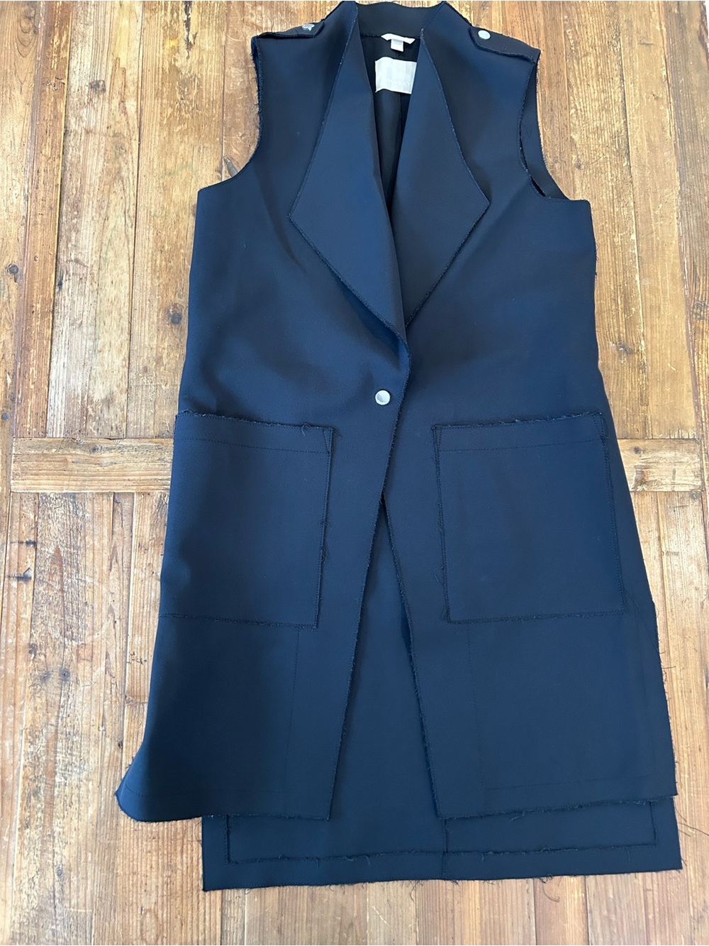 Soia & Kyo Sleeveless Black Long Vest Coat